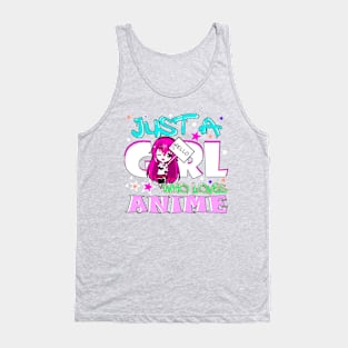 Just A Girl Who Loves Anime and Manga Art Girls Gift Tank Top